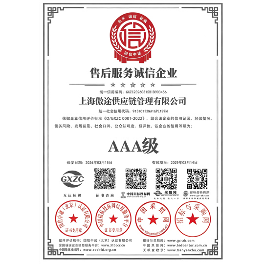 企业信用等级证书